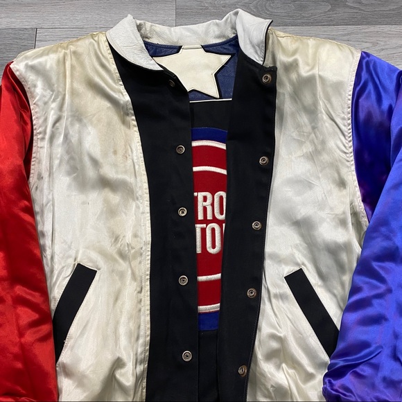 JEFF HAMILTON DETROIT PISTONS LEATHER JACKET LARGE - Picture 13 of 14